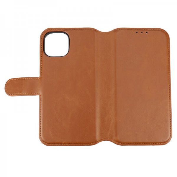 iPhone 15 Etui Detachable Wallet Case Brun