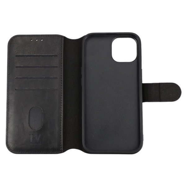 iPhone 15 Etui Detachable Wallet Case Svart