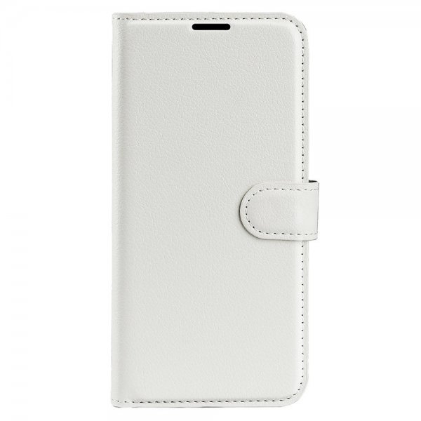 iPhone 15 Plus Etui Litchi Hvit