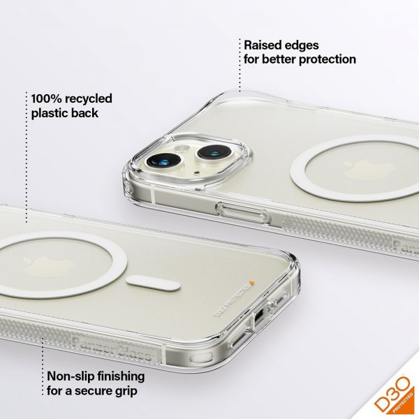 iPhone 15 Plus Deksel HardCase MagSafe D3O Transparent