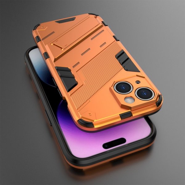 iPhone 15 Plus Deksel med Stativ Oransje