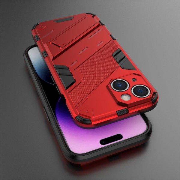 iPhone 15 Plus Deksel med Stativ Rød