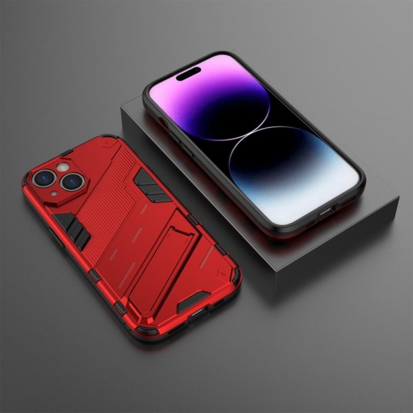 iPhone 15 Plus Deksel med Stativ Rød
