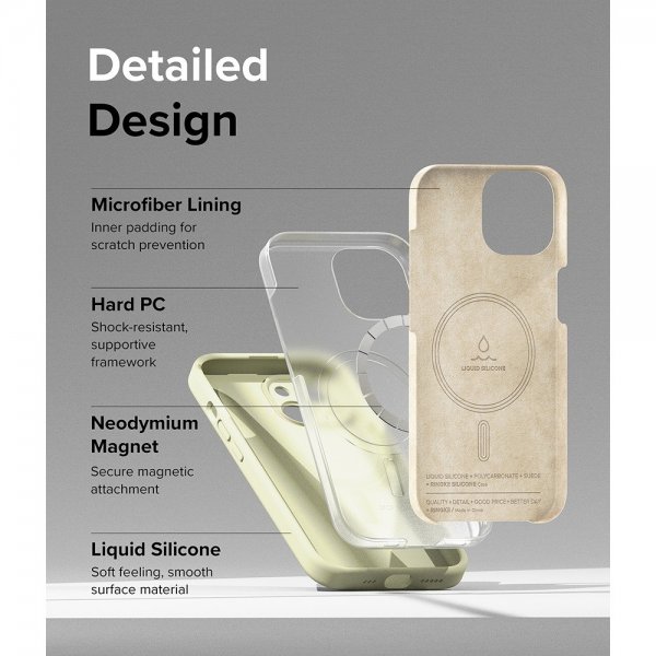 iPhone 15 Plus Deksel Silicone Magnetic Sunny Lime