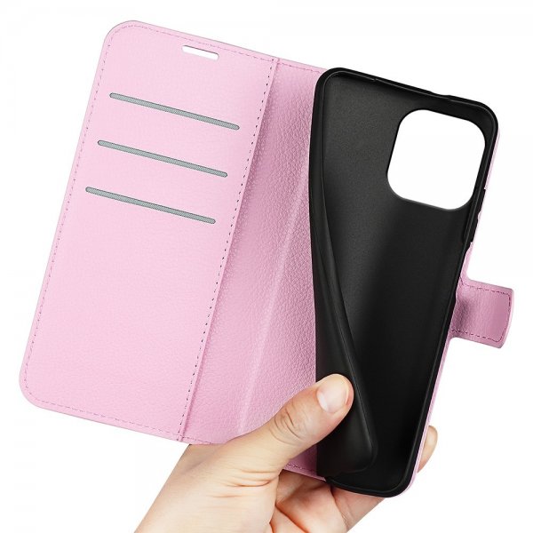 iPhone 15 Pro Etui Litchi Rosa
