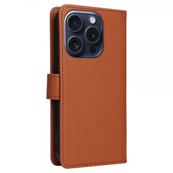 iPhone 15 Pro Etui Avtagbart Deksel 005 Brun