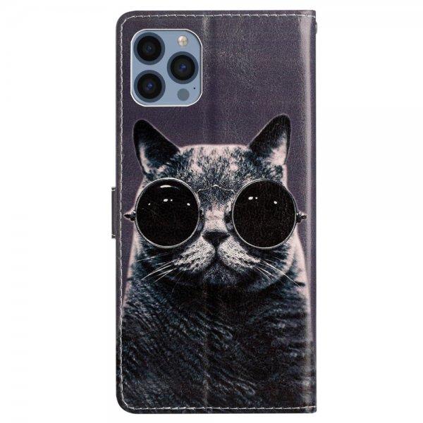 iPhone 15 Pro Max Etui Motiv Katt med Solbriller