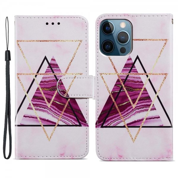 iPhone 15 Pro Max Etui Motiv Trekanter Marmor
