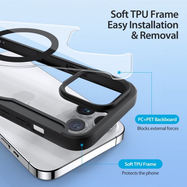 iPhone 15 Pro Max Etui Skin X Pro Series MagSafe Svart