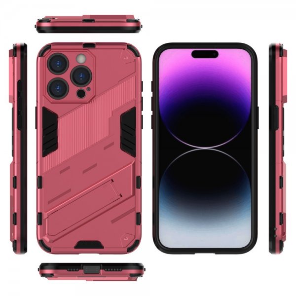 iPhone 15 Pro Max Deksel med Stativ Magenta