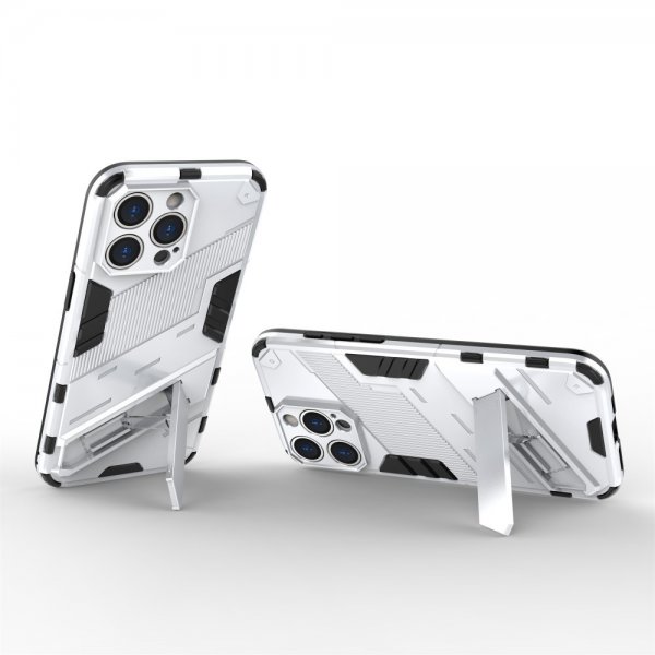 iPhone 15 Pro Max Deksel med Stativ Hvit