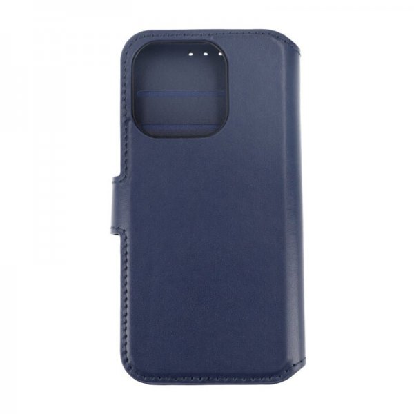 iPhone 15 Pro Etui Ekte Skinn Blå