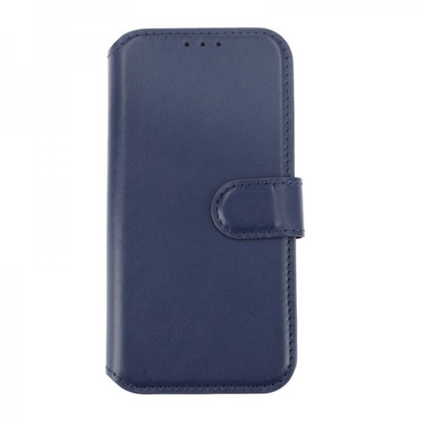 iPhone 15 Pro Etui Ekte Skinn Blå