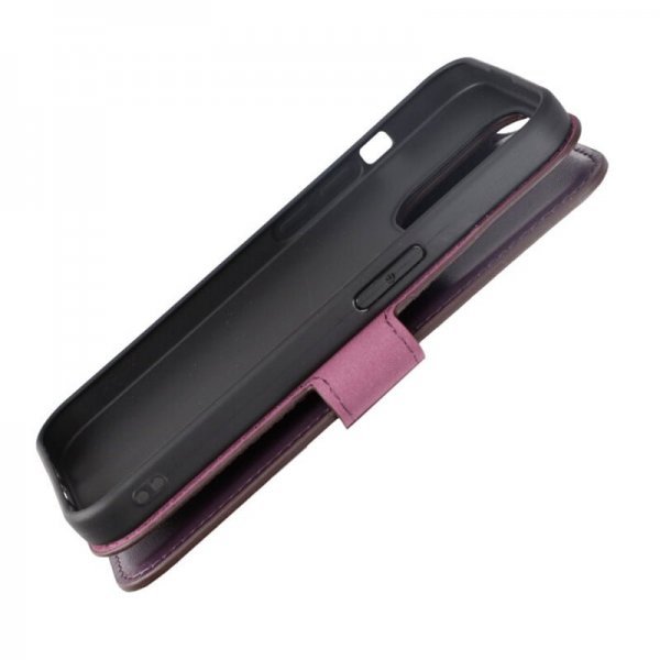 iPhone 15 Pro Etui Ekte Skinn Lilla