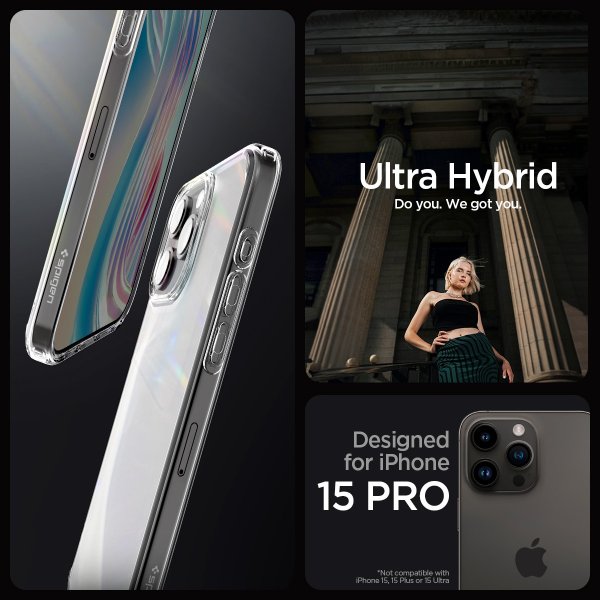 iPhone 15 Pro Deksel Ultra Hybrid Frost Clear