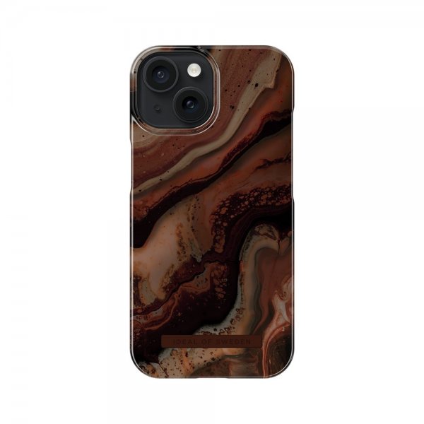 iPhone 15 Deksel Fashion Case MagSafe Dark Amber Marble