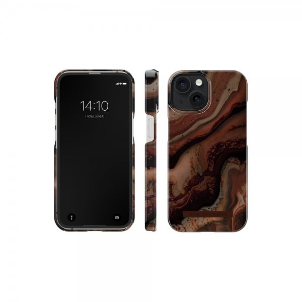 iPhone 15 Deksel Fashion Case MagSafe Dark Amber Marble