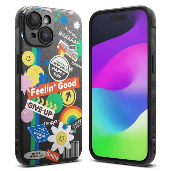 iPhone 15 Deksel Onyx Design Sticker