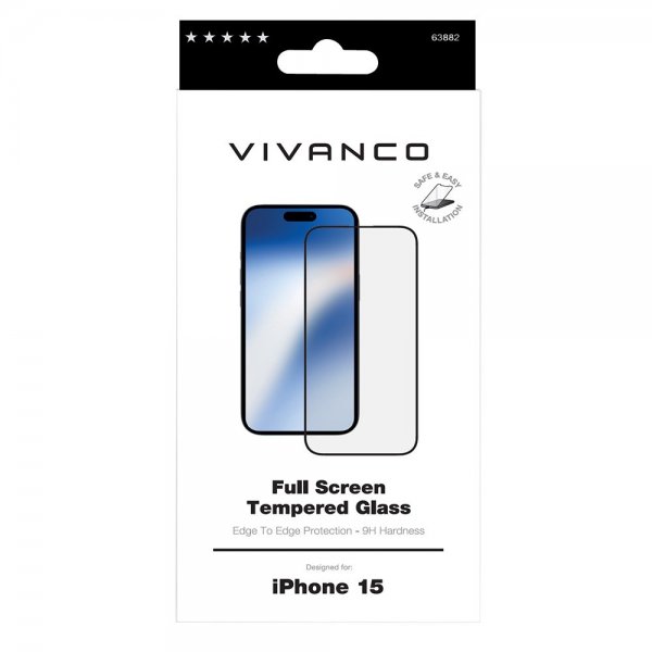 iPhone 15 Skjermbeskytter Full Screen