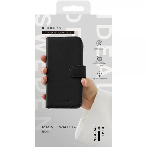 iPhone 16 Etui Magnet Wallet+ MagSafe Svart