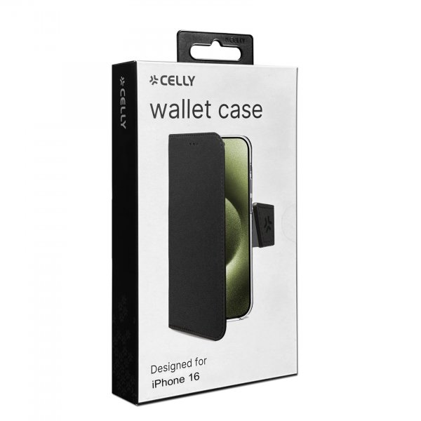 iPhone 16 Etui Wally Wallet Case Svart