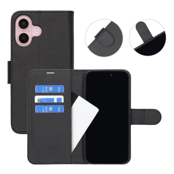 iPhone 16 Plus Etui med Stativ Svart