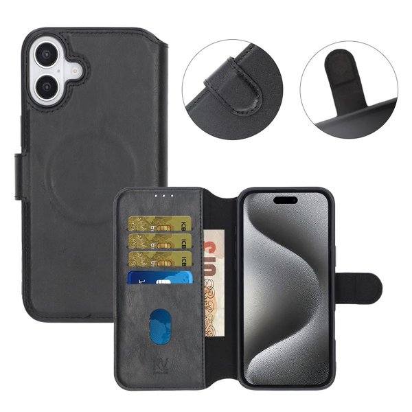 iPhone 16 Plus Etui 4 Kortlomme MagSafe Svart