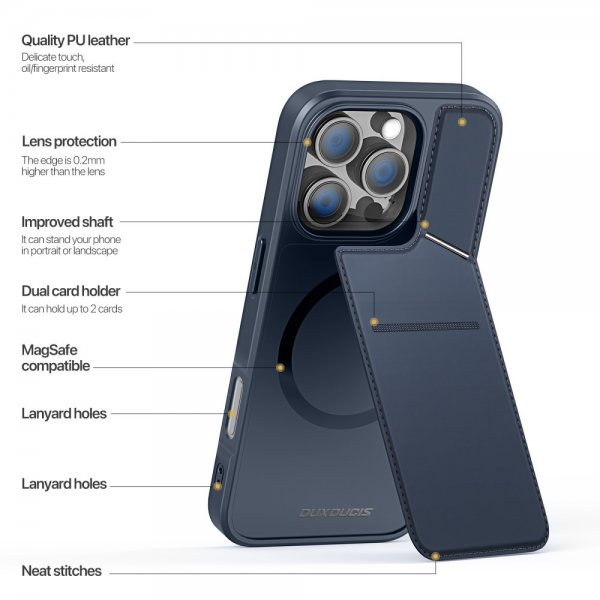 iPhone 16 Pro Max Deksel Rafi II Series MagSafe Blå