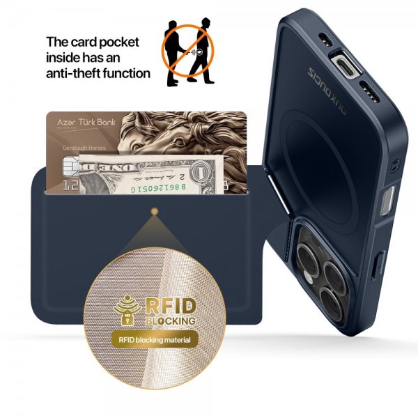 iPhone 16 Pro Max Deksel Rafi II Series MagSafe Blå