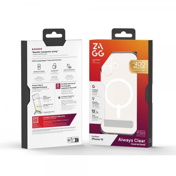 iPhone 16 Deksel Crystal Palace Snap Kickstand Transparent