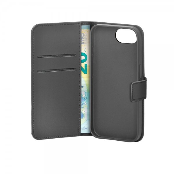 iPhone 16e/17e Etui Wallet Stand Svart