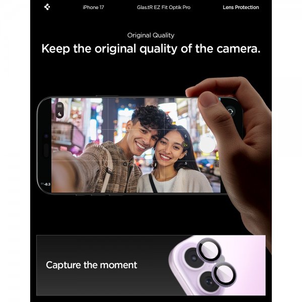 iPhone 17 Kamerabeskytter GLAS.tR EZ Fit Optik Pro 2-pakning Lilla