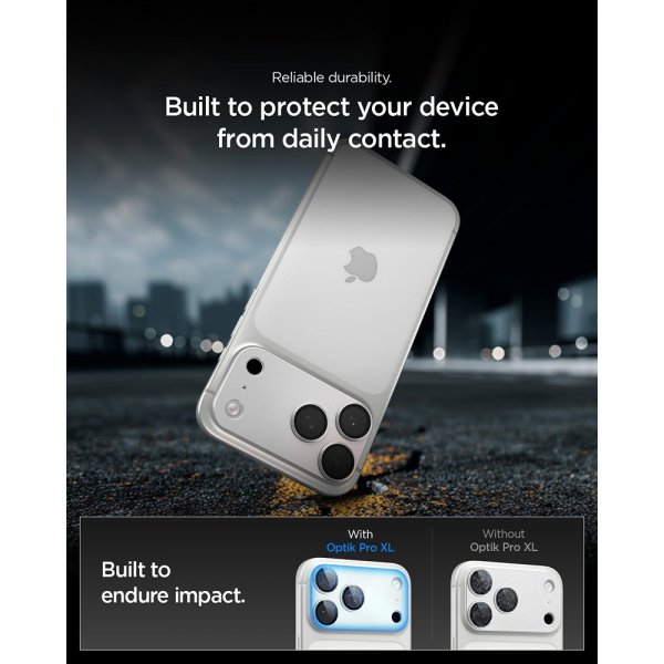 iPhone 17 Pro Kamerabeskytter Glas.tR EZ Fit Optik Pro XL Sølv