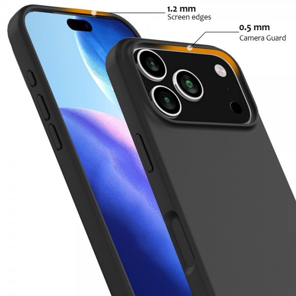 iPhone 17 Pro Max Deksel Silicone Feather Series MagSafe Raven Black