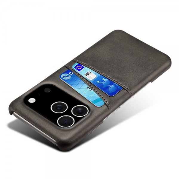 iPhone 17 Pro Deksel med To Kortlommer Svart