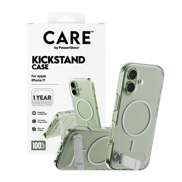 iPhone 17 Deksel Kickstand MagSafe Transparent