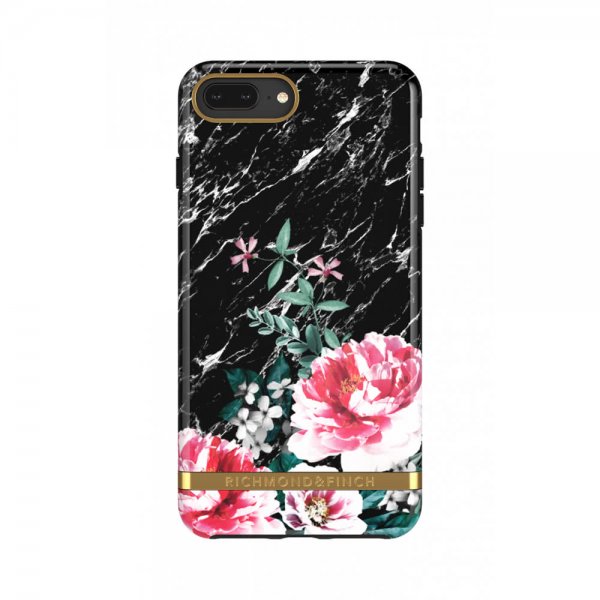 iPhone 6/6S/7/8 Plus Deksel Black Marble Floral