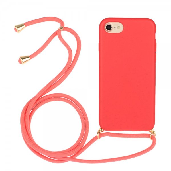 iPhone 6/6S/7/8/SE Deksel med Stropp Rød