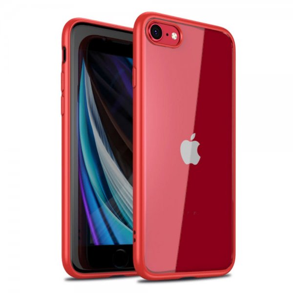 iPhone 7/8/SE Deksel Gjennomsiktig Bakside Rød