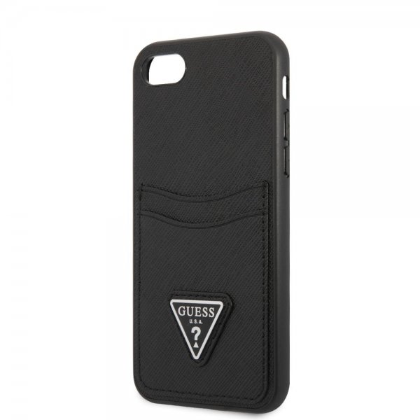 iPhone 7/8/SE Deksel Saffiano Double Cardslot Svart