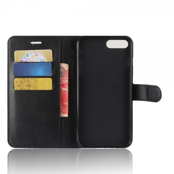 iPhone 7 Plus/iPhone 8 Plus Etui Litchi Svart