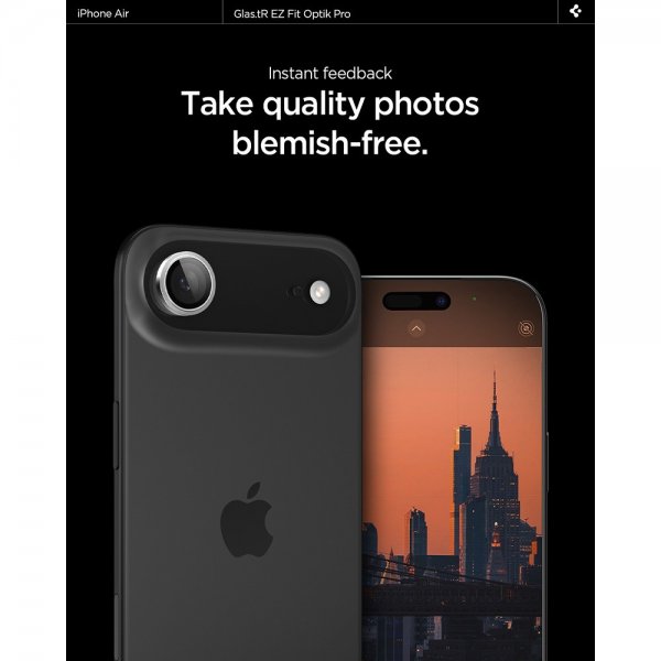 iPhone Air Kamerabeskytter GLAS.tR EZ Fit Optik Pro 2-pakning Sølv