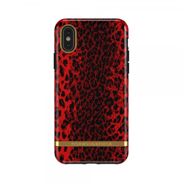 iPhone X/Xs Deksel Red Leopard