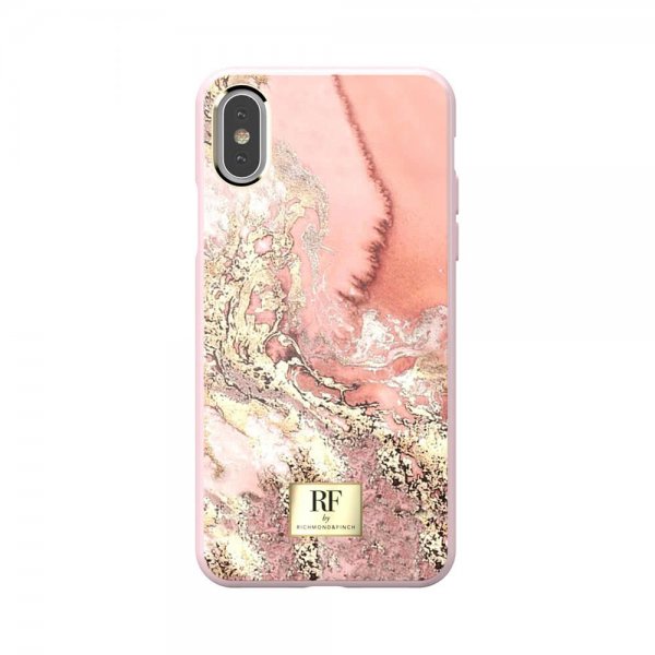 iPhone X/Xs Deksel Pink Marble Gold