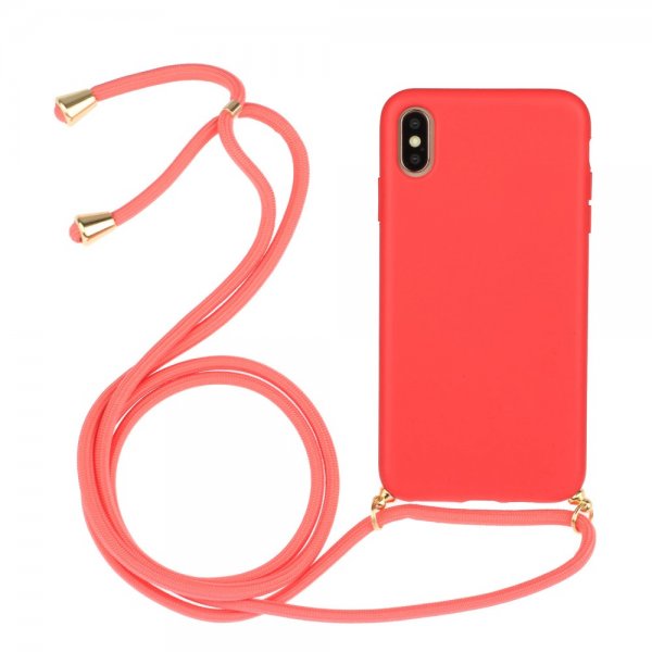 iPhone X/Xs Deksel med Stropp Rød