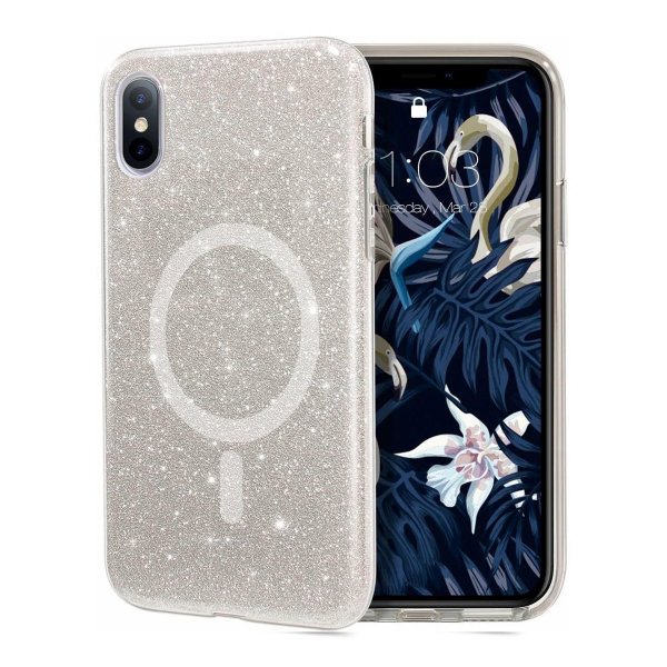 iPhone X/iPhone Xs Deksel Glitter MagSafe Transparent