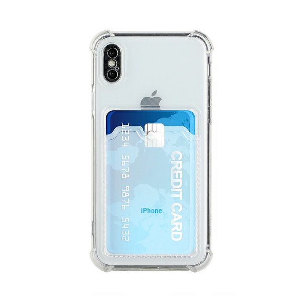 iPhone X/iPhone Xs Deksel Kortholder Støtsikker Transparent