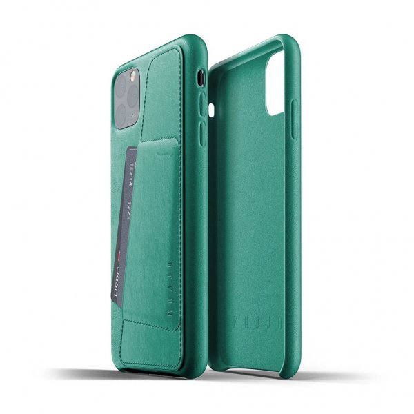 iPhone 11 Pro Max Deksel Full Leather Wallet Case Alpine Green