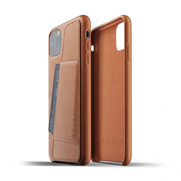 iPhone 11 Pro Max Deksel Full Leather Wallet Case Tan