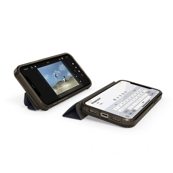 Origami Folio för iPhone 12/12 Pro Mörkblå